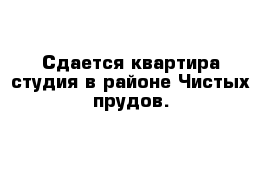 Сдается квартира-студия в районе Чистых прудов.